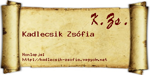 Kadlecsik Zsófia névjegykártya